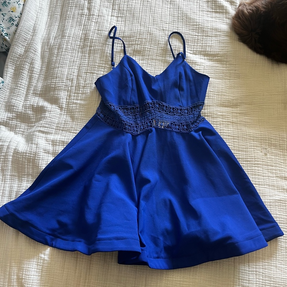 L'ATISTE Royal Blue Lace Dress